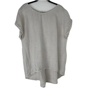 Terzo Millennio Top Size Large Linen Ivory Lagenlook Minimalist Sustainable Boho